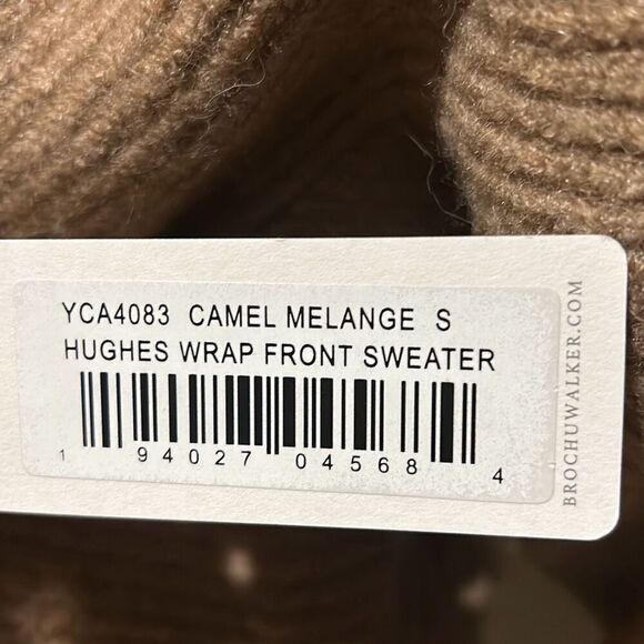 Brochu Walker The Hughes Wrap Front Sweater Camel Melange NWT Woman’s small - Picture 4 of 12